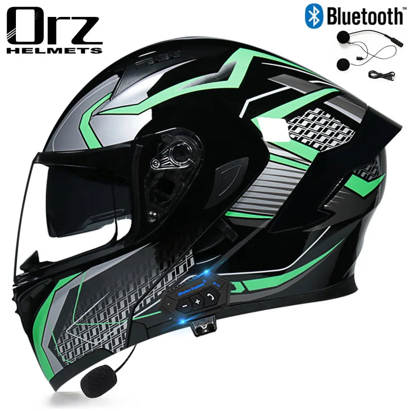 Bluetooth Motorcycle Helmet - Modular Dual Lens