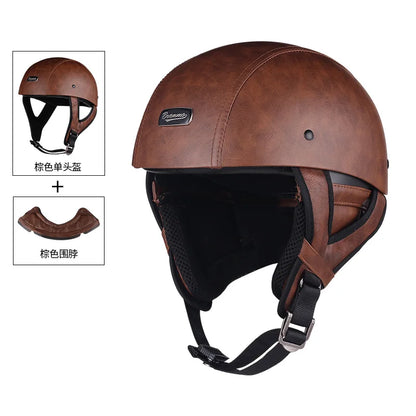 BRAMMO Skull Cap Motorcycle Helmet Vintage Half Face Helmet