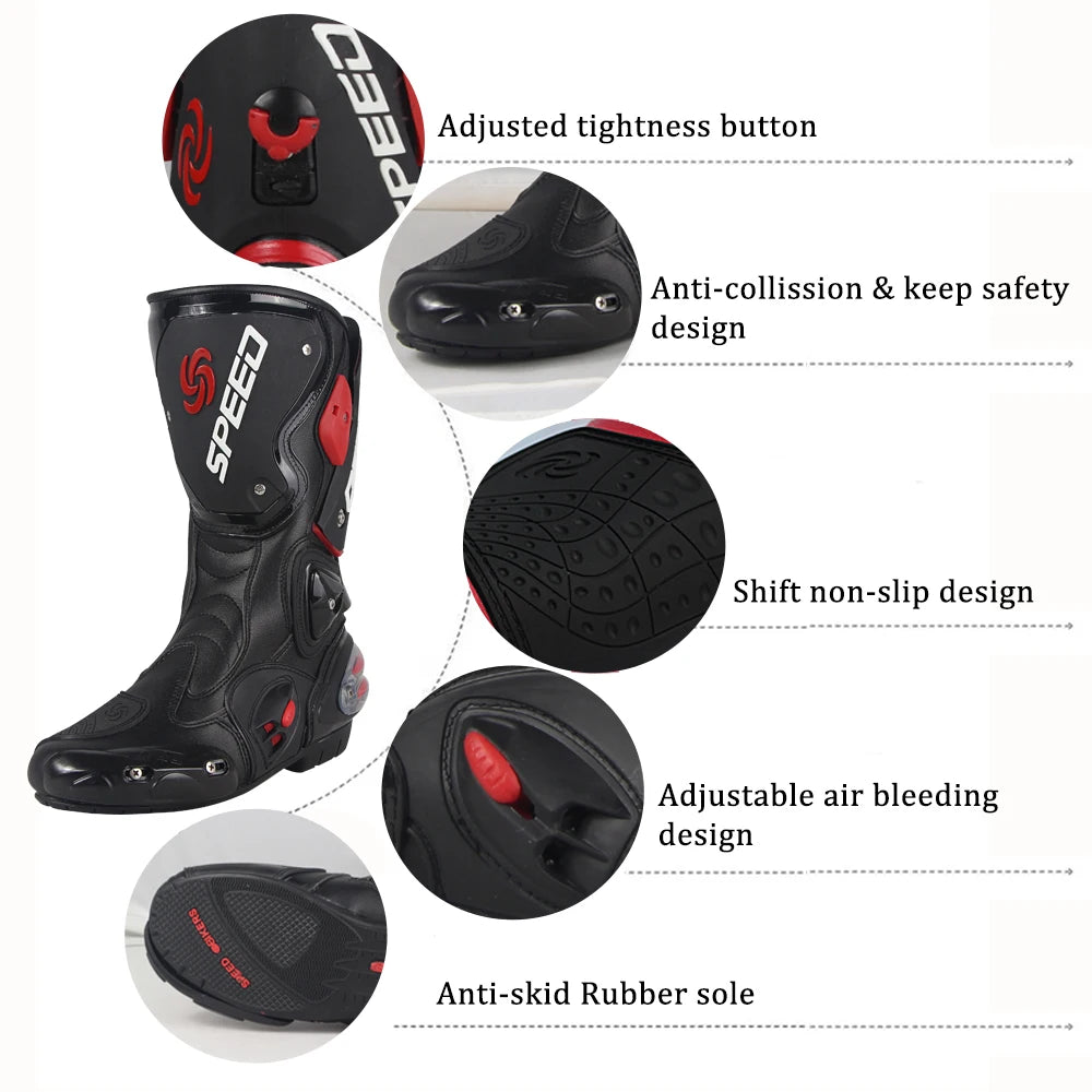 Motorcycle Long Boots Motocross Off-Road Rally Professional Racing Boots Motorbike Rider Biker Shoes Protection Equipment B1001