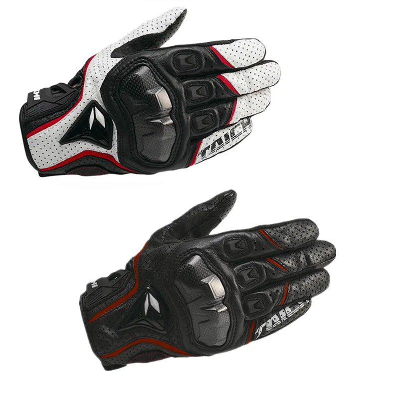 Spring Autumn Breathable Leather  Motorcycle Gloves 391 390  Men Outdoor  Motocross Motorbike Riding Glove Guantes Moto