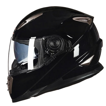 DOT Certification Motorcycle Helmet Full Face Vintage Retro Safety Double Lens