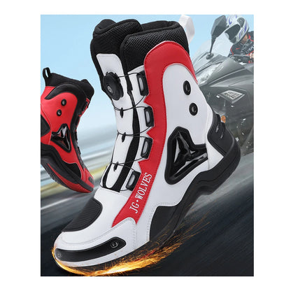 Motorcycle Boots Man Studded Boots Waterproof Motorcycle Shoes Wear-Resistant Motocross Boots Anti-Fall Motorcycle Equipment