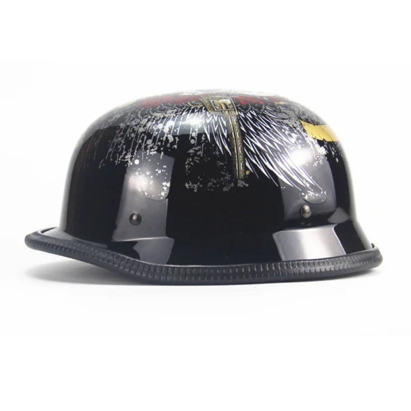 Classics Retro Half Helmet German World War II Style Motorcycle Open Face