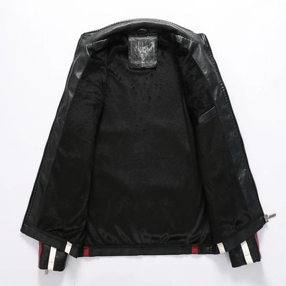 2024 Men's Leather Jacket Bomber Coat