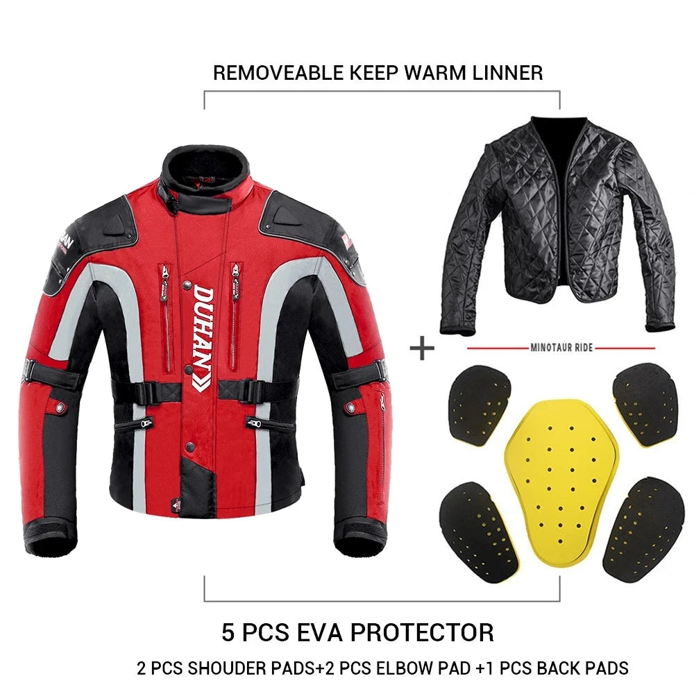 DUHAN Motorcycle Jacket & Pants Set Men's Moto Cycling Suit Waterproof