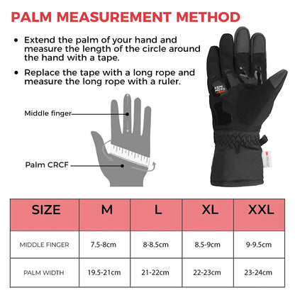 KEMiMOTO Winter Motorcycle Gloves CE Touch Screen Motorcross Waterproof Windproof Protective Gloves Men Guantes Moto Luvas