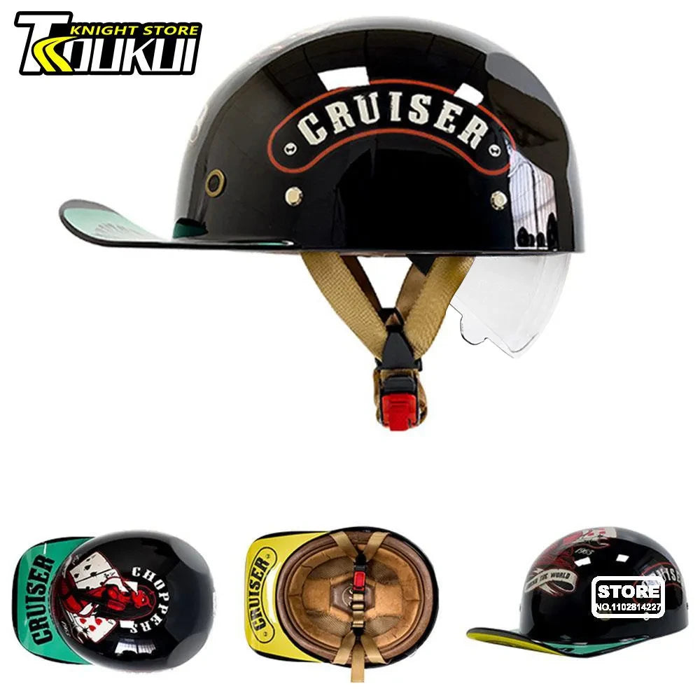 Retro Baseball Cap Half Helmet-DOT Certification