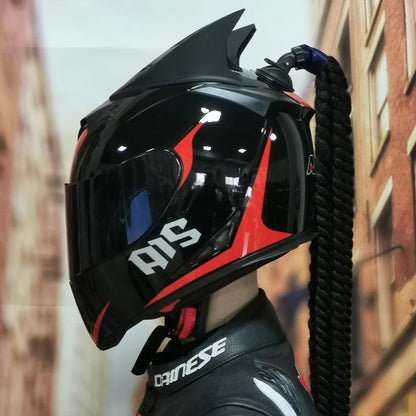 AIS motorcycle helmet with braid DOT ECE