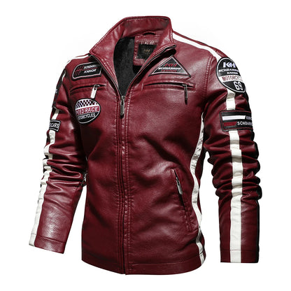 2024 Men's Leather Jacket Bomber Coat