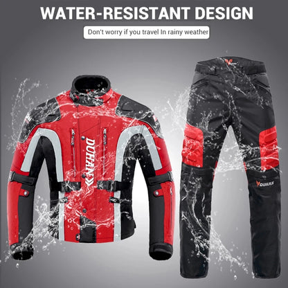 DUHAN Motorcycle Jacket & Pants Set Men's Moto Cycling Suit Waterproof