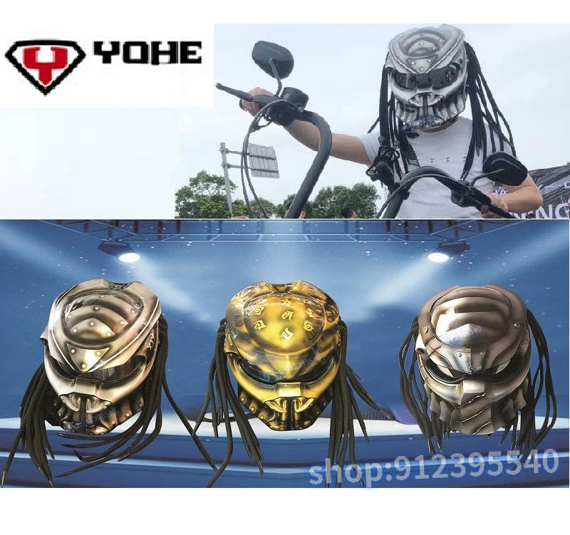 Motorcycle helmet Predator motorcycle electric vehicle helmet sports car DOT helmet with braids full face helmet