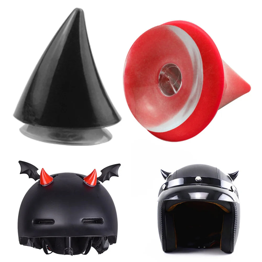 2PCS Motorcycle Helmet Corner Rubber Horn Decoration