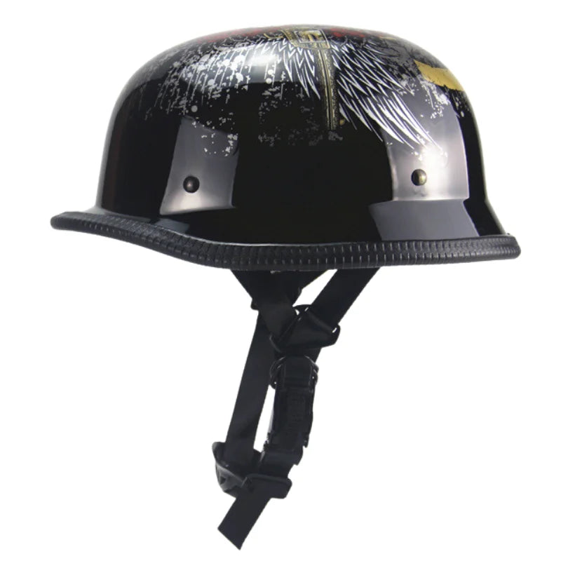 Classics Retro Half Helmet German World War II Style Motorcycle Open Face