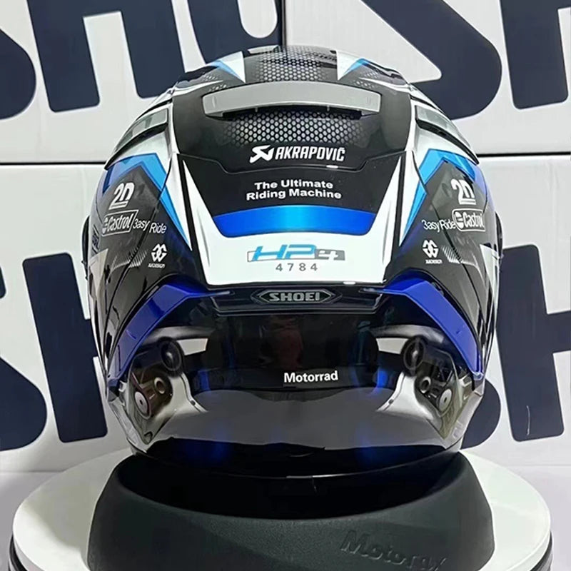 Full Face Motorcycle Helmet X14 White Blue HP4