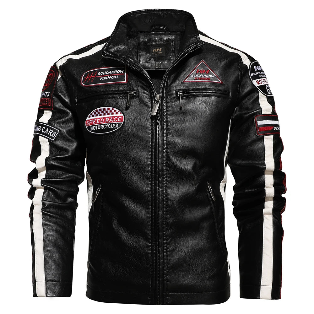 2024 Men's Leather Jacket Bomber Coat